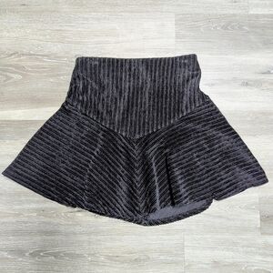 Free People Skirt Black Stretch Corduroy Mini Flare Size S